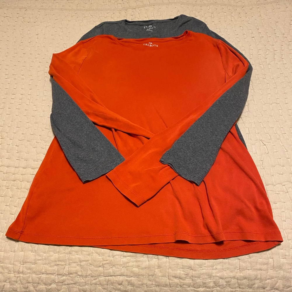 Set of 2 Talbots Lg Long Sleeved T-Shirts